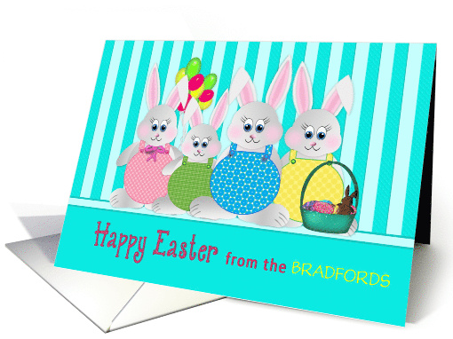 Easter, Personalize, Family of Bunnies card (1469878)