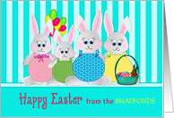 Easter, Personalize, Family of Bunnies card