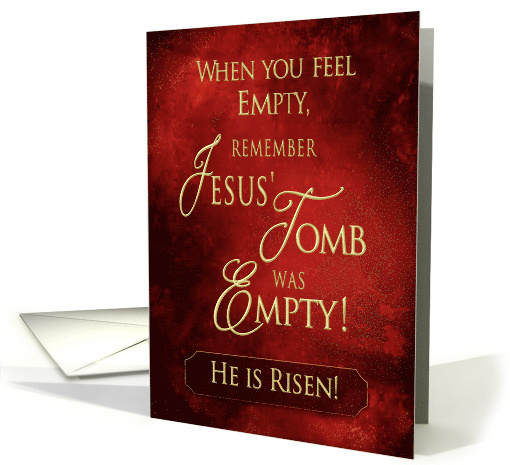Christian Encouragement - He is Risen - Red/Gold card (1473988)