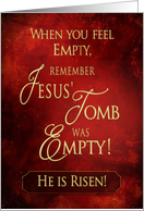Christian Encouragement - He is Risen - Red/Gold card