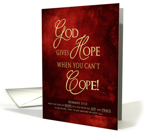 Christian Encouragement - God Gives Hope - Red/Gold card (1473990)