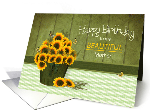 Birthday, MY Mom, Bucket of Sunflowers, Butterflies and... (1476210)