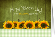 Mother’s Day, Secret Pal, Sunflowers, Butterflies and Green Gingham card