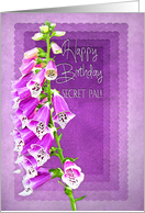 Birthday, Secret Pal, Purple/Lavender, Foxglove Flower card
