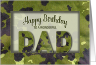 Birthday, Dad, Green Camo, Masculine card