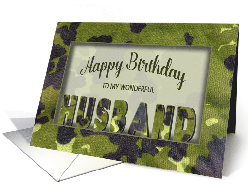 Birthday, Husband, Green Camo, Masculine card (1477960)