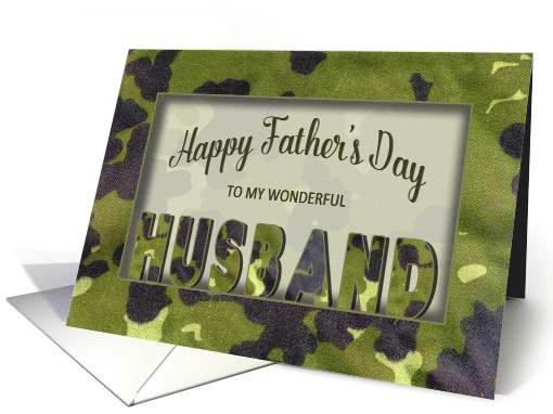 Father's Day, Husband, Green Camo, Masculine card (1477962)