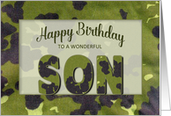 Birthday, SON, Green Camo, Masculine card
