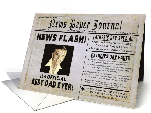 FATHER'S DAY, Dad, News Paper Journal, Photo on Front card (1479722)