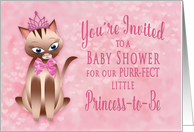 Baby Girl Baby Shower Invitation - Sweet Princess Kitten card