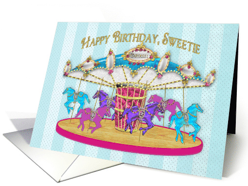 Birthday, Sweetie - Carousel - Colorful Horses card (1481194)