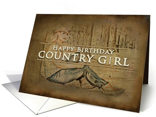 BIRTHDAY - Country Girl - Brown Texture card (1486212)