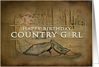 BIRTHDAY - Country Girl - Brown Texture card