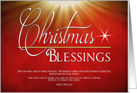 CHRISTMAS - Religious - Christian - Sunburst - Scripture card