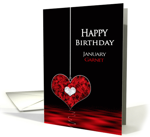 Birthstone, Birthday, January, Garnet, Heart card (1487264)