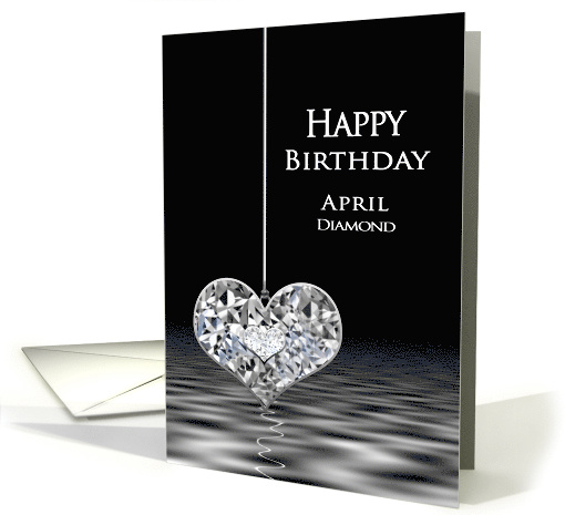 Birthstone, Birthday, APRIL, Diamond, Heart card (1487456)