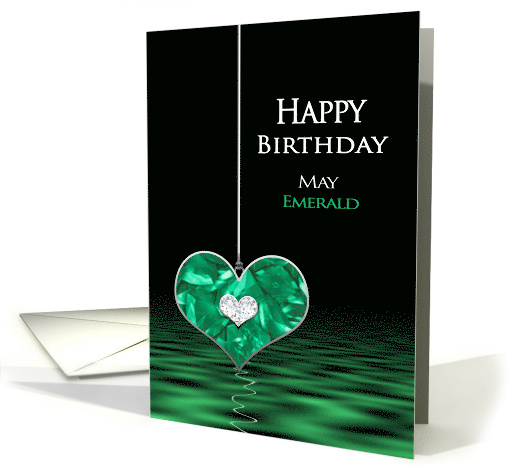 Birthstone, Birthday, MAY, Emerald, Heart card (1487470)