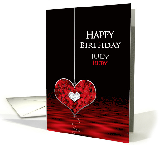 Birthstone, Birthday, JULY, Ruby, Heart card (1487474)