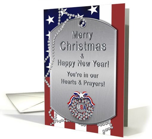 Christmas - Military - USA,Patriotic, Dog Tags, Wreath,... (1495316)