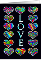 Love, Calico Hearts, Romantic, Country, Pattern card
