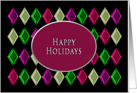 Christmas, Metallic Diamonds - Happy Holidays card