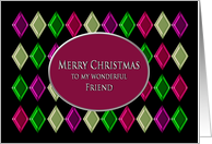 Christmas, Metallic Diamonds - My Friend card