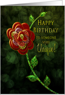 Birthday - Someone very Unique, Calico Rose card