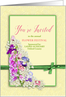 You’re Invited - Garden Flowers - Texture - Personalize Event on Front card