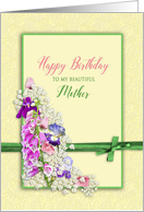 Birthday - My Mother - Garden of Flowers - Pink/Green card