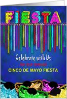 Fiesta Invitation - Mexican Hats - Colorful Streamers - Insert Event card