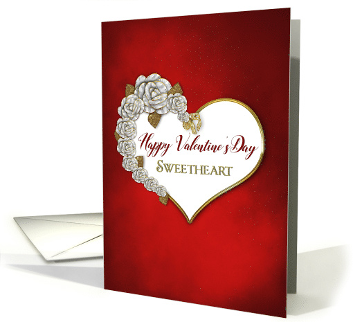 Valentine's Day, Sweetheart, Red Heart and flowers card (1510296)