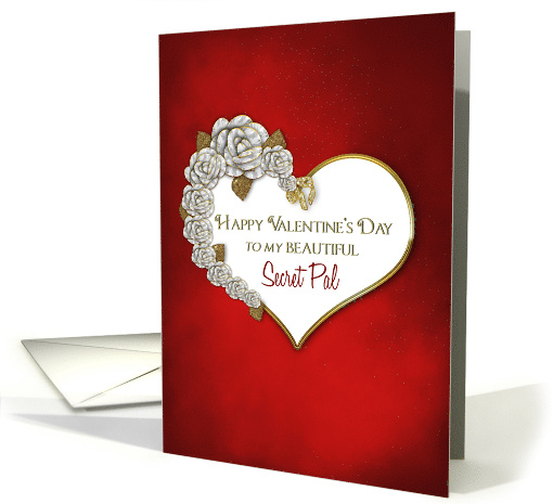 Valentine's Day, Secret Pal,Red Heart and flowers card (1510310)