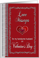 Valentine’s Day, Husband, Love Messages - Spiral red Notebook card