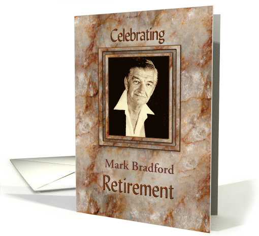 Retirement Invitation- Marble Texture - Photo Insert card (1511904)
