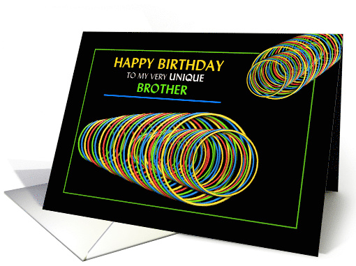 Birthday - Brother, Abstract, Colorful Neon Circles card (1513118)