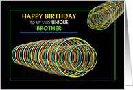 Birthday - Brother, Abstract, Colorful Neon Circles card