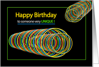 Birthday - someone special/unique, Abstract, Colorful Neon Circles card