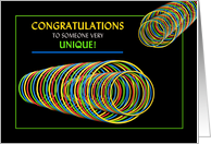 Congratulations, Abstract, Colorful Neon Circles card