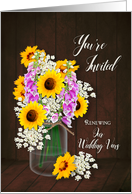 Renewing Wedding Vows Invitation - Mason Jar - Bouquet Country Flowers card