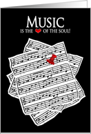 Music Sheets - Blank Inside - Music is the Heart of the soul card
