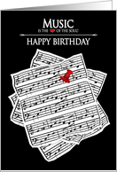 Music Sheets, Birthday - Music is the Heart . . . card