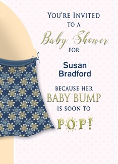 Baby Shower Invitation - Baby Bump - Soon to Pop! Insert Name