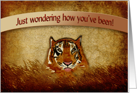 Thinking of You, Abstract Tiger in the bush card