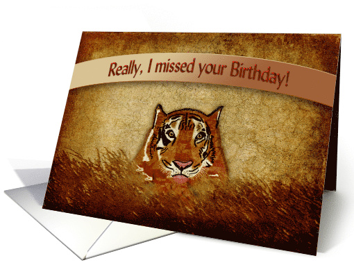 Belated Birthday, Abstract Tiger in the bush card (1517306)