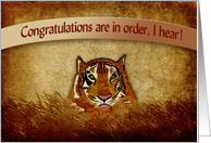 Congratulations, Abstract Tiger in the bush card