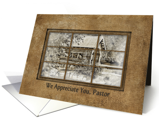 Pastor Appreciation, Covered Bridge, Texture/Window Pane card