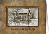 Pastor Appreciation, Covered Bridge, Texture/Window Pane card