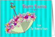 Easter, From Our Home to Yours, Umbrella of Flowers card