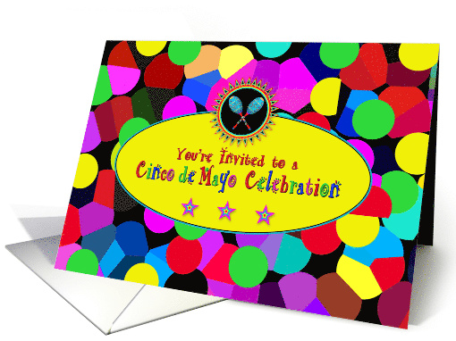 Cinco de Mayo Party Invitation,Vivid Colors, Mexican Rattles card