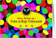 Cinco de Mayo Party Invitation,Vivid Colors, Mexican Rattles card